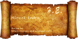 Hirczi Endre névjegykártya