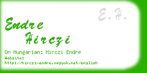 endre hirczi business card